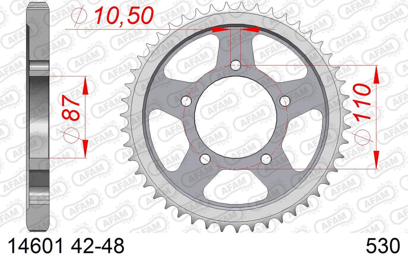 CORONA AFAM ACERO 525X47  YAMAHA