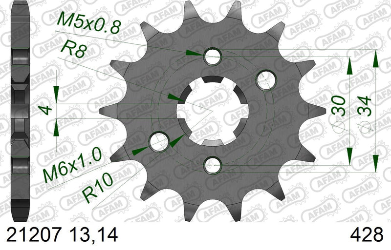 PIÑÓN AFAM 428x14 YAMAHA  - 21207X14