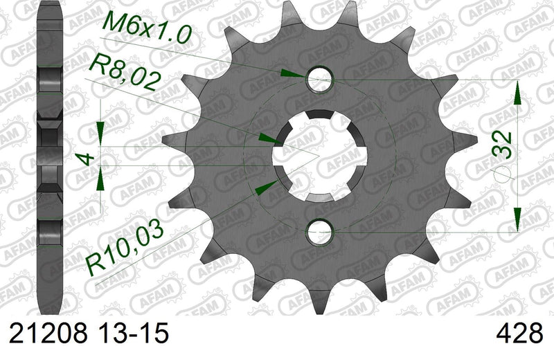 PIÑÓN AFAM 428x14  YAMAHA  - 21208X14