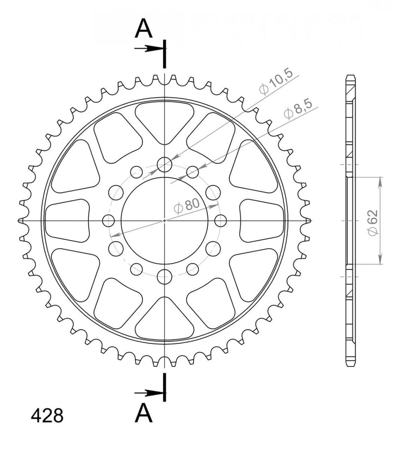 CORONA SUPERSPROX ACERO YAMAHA 428 X 51  - RFE1842X51BLK