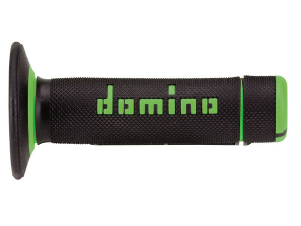 PUÑOS DOMINO OFF-ROAD NEGRO - VERDE CERRADOS D 22 MM L 118 MM