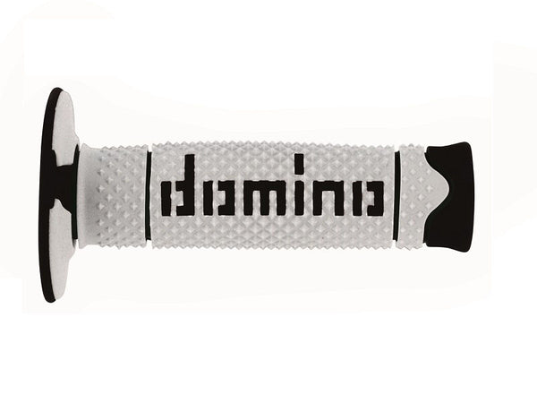 PUÑOS DOMINO DSH OFF ROAD BLANCO - NEGRO CERRADOS D 22 MM L 120 MM