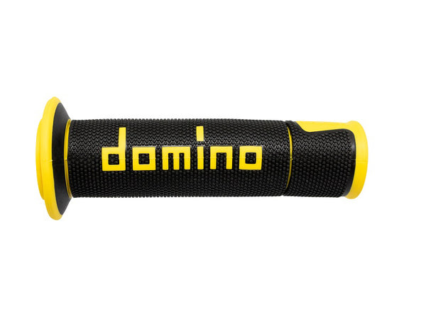 PUÑOS DOMINO ON ROAD RACING NEGRO/AMARILLO ABIERTOS D 22 MM L 120 MM