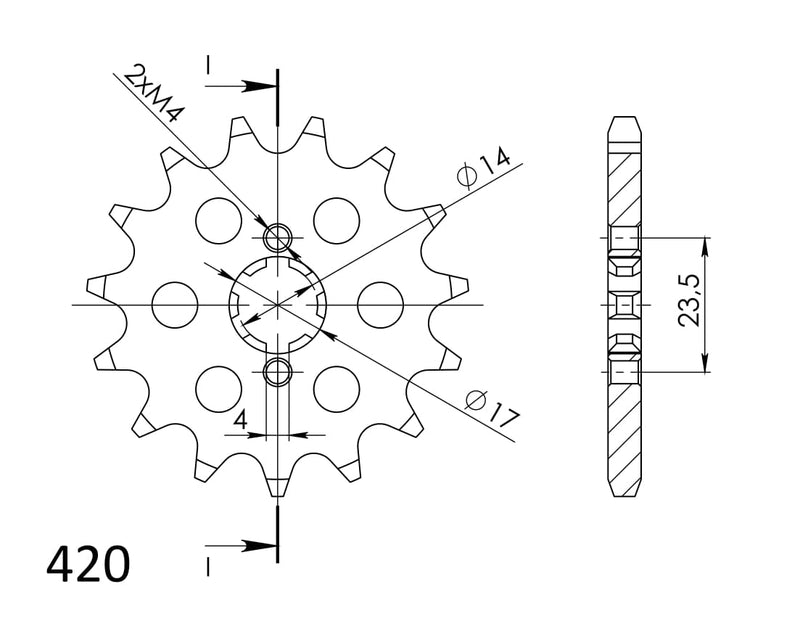 PIÑÓN SUPERSPROX DERBI 420 X 14  - CST1128X14