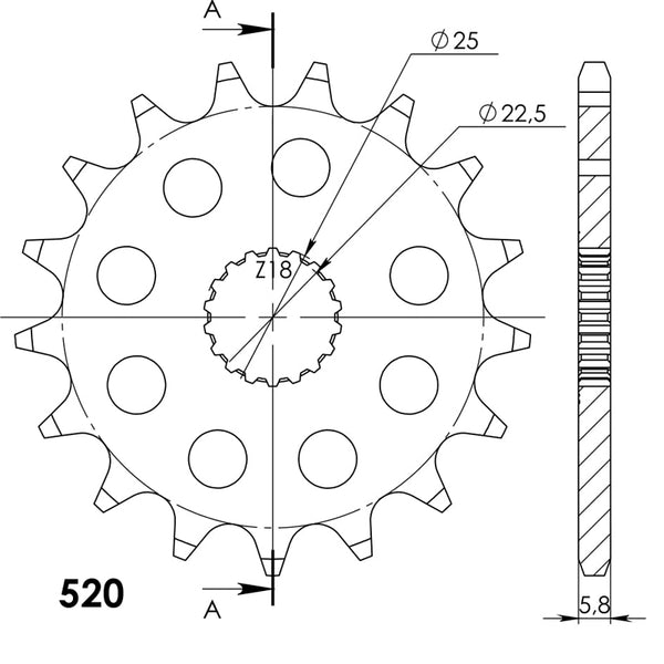 PIÑÓN SUPERSPROX TRIUMPH 520 X 17  - CST1185X17