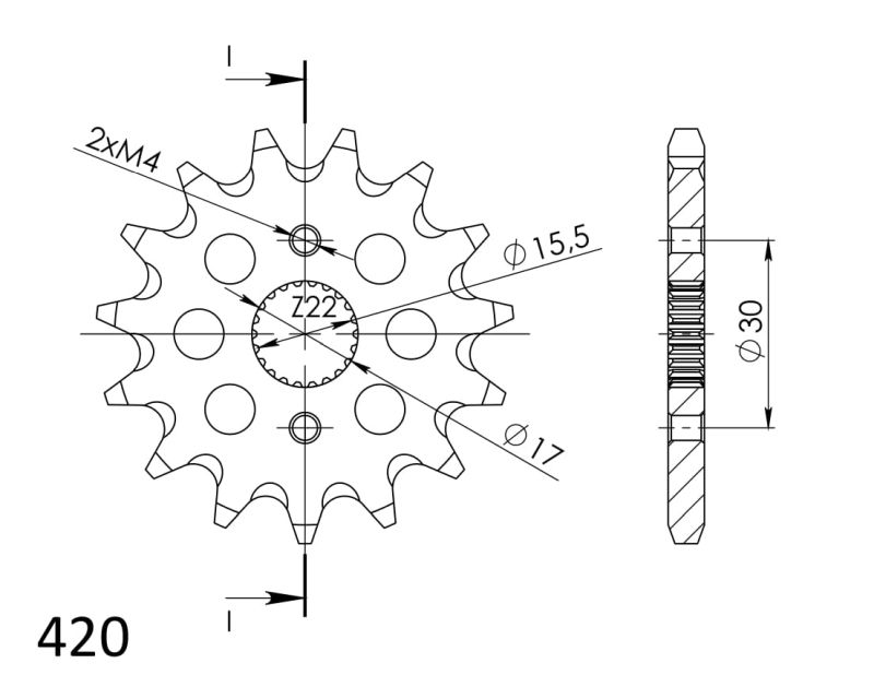 PIÑÓN SUPERSPROX HONDA 420 X 15  - CST1256X15