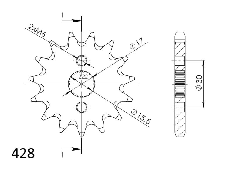 PIÑÓN SUPERSPROX HONDA 428 X 15  - CST1257X15