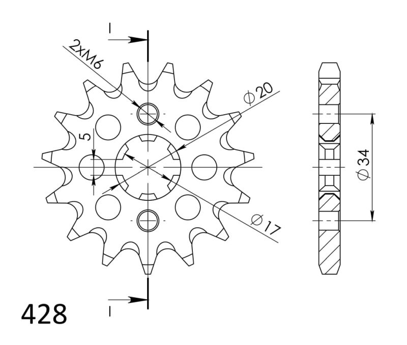 PIÑÓN SUPERSPROX HONDA 428 X 17  - CST1264X17