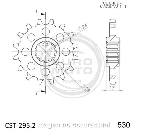 PIÑÓN SUPERSPROX HONDA 530 X 14  - CST295X14