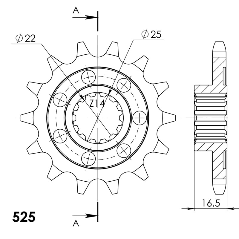 PIÑÓN SUPERSPROX DUCATI 525 X 15  - CST4054X15