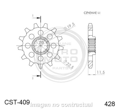 PIÑÓN SUPERSPROX SUZUKI 428 X 14  - CST409X14