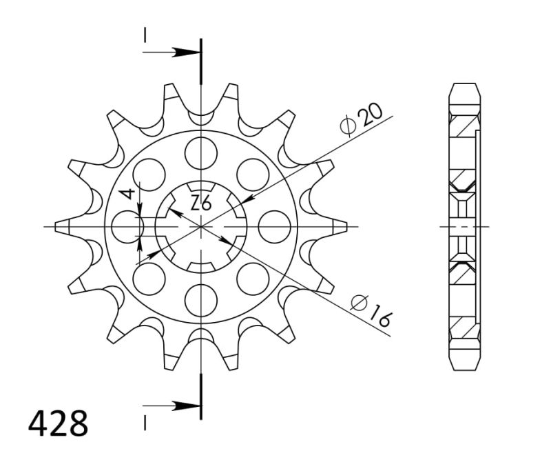PIÑÓN SUPERSPROX KAWASAKI 428 X 14  - CST555X14