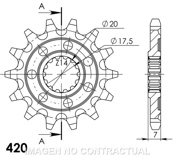 PIÑÓN SUPERSPROX YAMAHA 420 X 14  - CST560X14