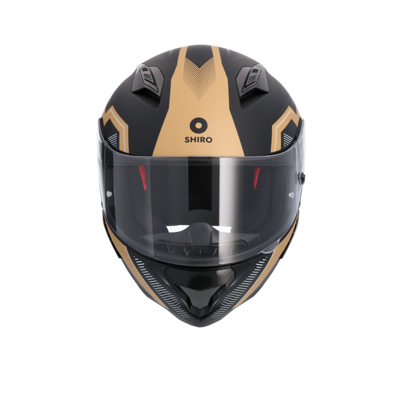 CASCO SHIRO HUNTER MANDO MATT BLACK/GOLD
