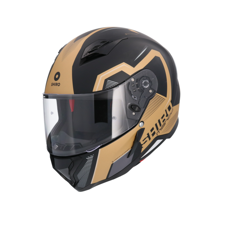 CASCO SHIRO HUNTER MANDO MATT BLACK/GOLD