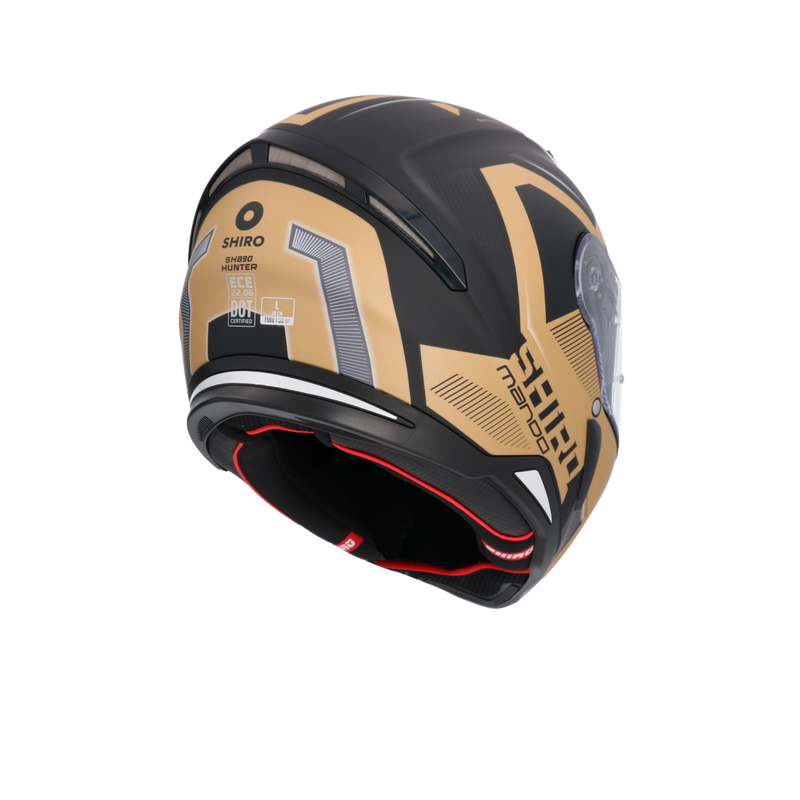 CASCO SHIRO HUNTER MANDO MATT BLACK/GOLD