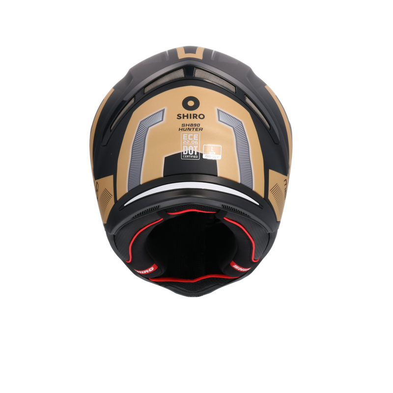 CASCO SHIRO HUNTER MANDO MATT BLACK/GOLD