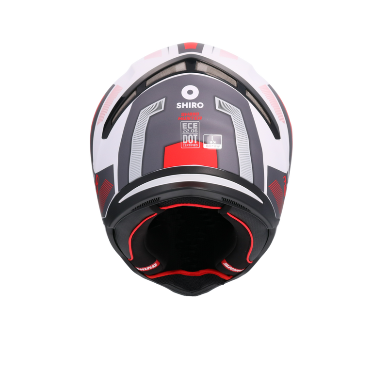 CASCO SHIRO HUNTER MANDO MATT PEARL/RED