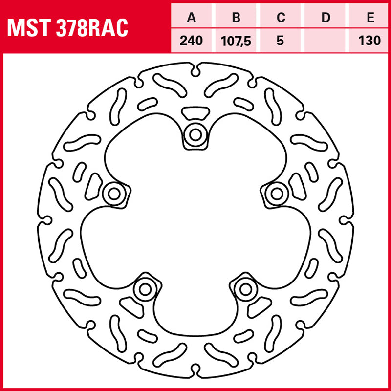 DISCO DE FRENO TRW MST 378 RAC