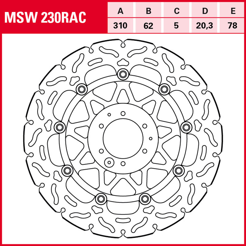 DISCO DE FRENO TRW MSW 230 RAC