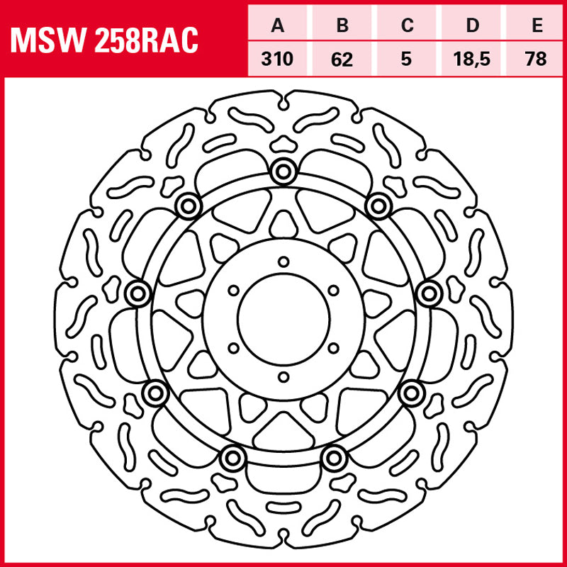 DISCO DE FRENO TRW MSW 258 RAC