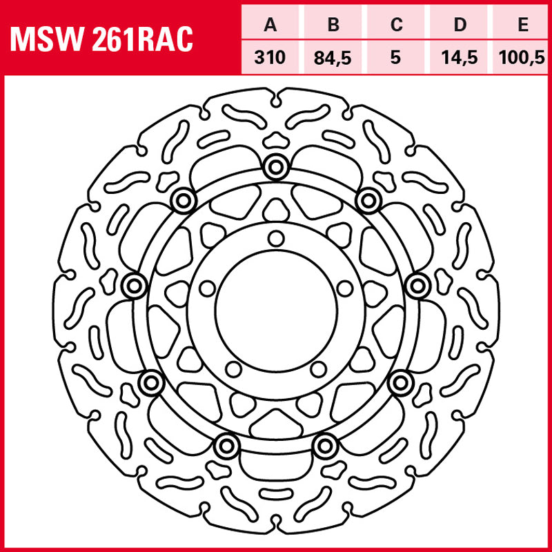 DISCO DE FRENO TRW MSW 261 RAC
