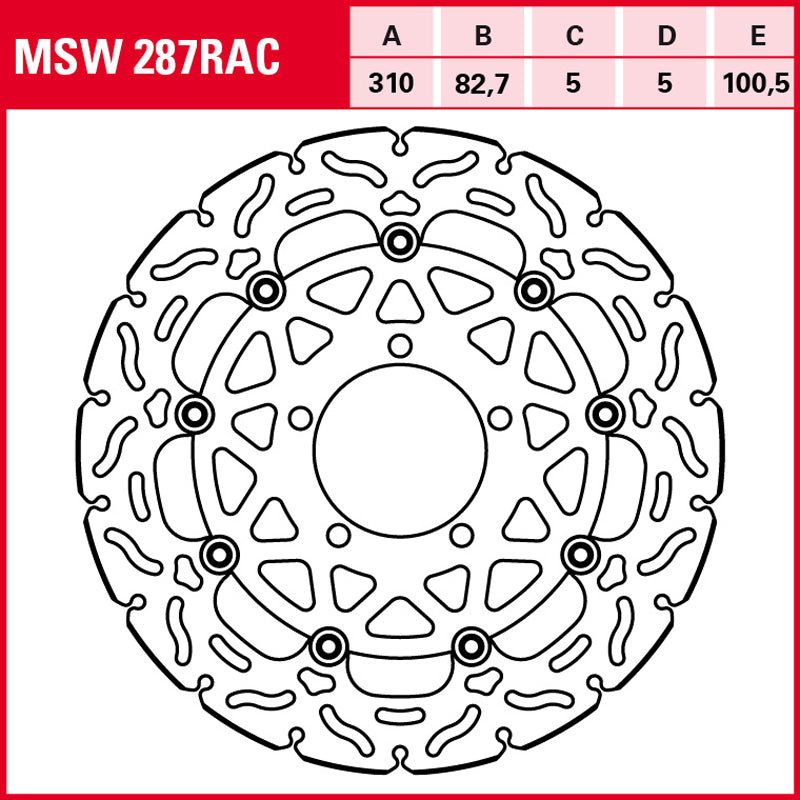 DISCO DE FRENO TRW MSW 287 RAC