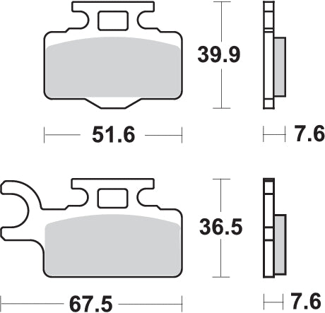 PASTILLA DE FRENO SBS P752-RSI