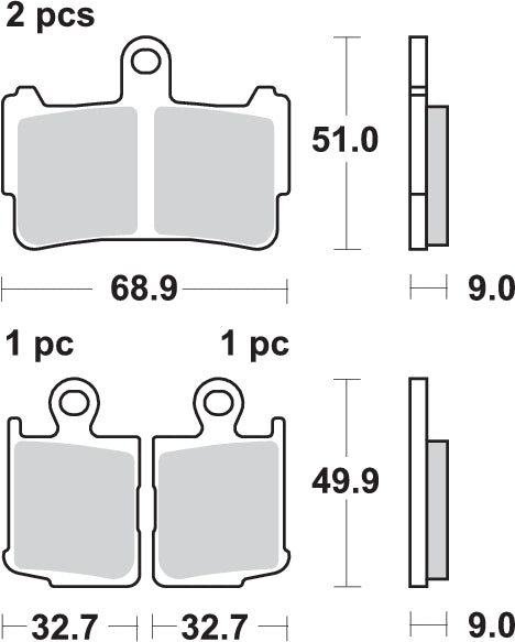 PASTILLA DE FRENO SBS P869-HS