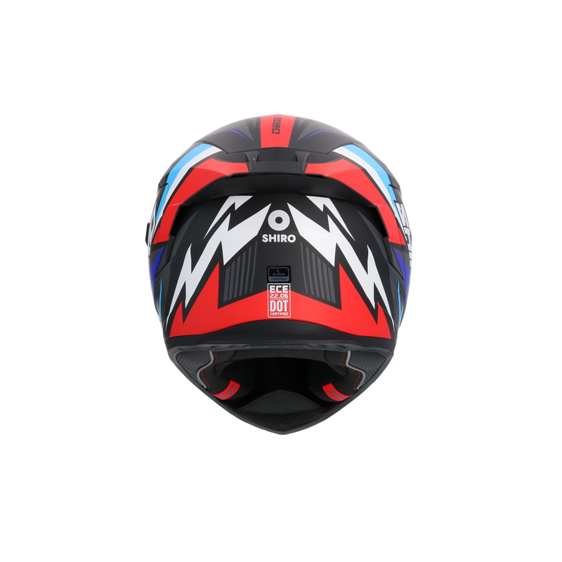 CASCO SHIRO RAPTOR CHASE RED/BLUE
