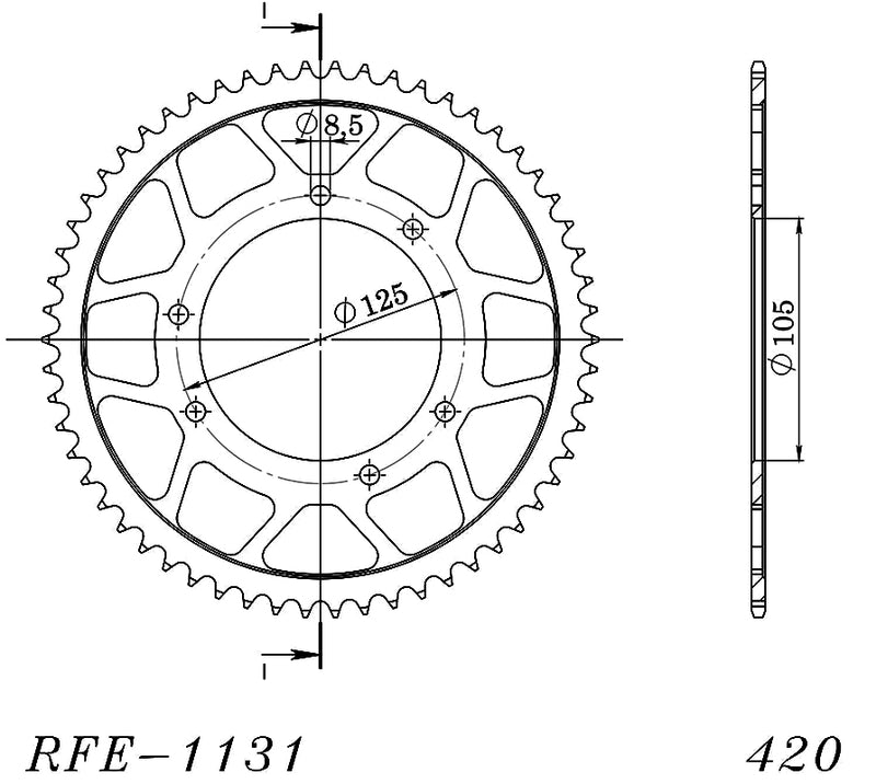 CORONA SUPERSPROX ACERO YAMAHA 420 X 58  - RFE1131X58BLK