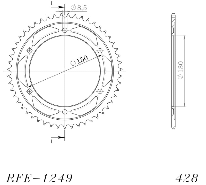 CORONA SUPERSPROX ACERO HONDA 428 X 51  - RFE1249X51BLK
