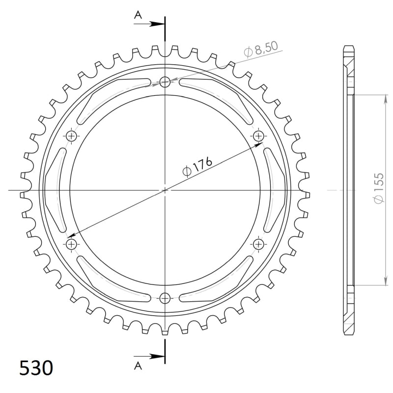CORONA SUPERSPROX ACERO TRIUMPH 530 X 45  - RFE2011X45BLK