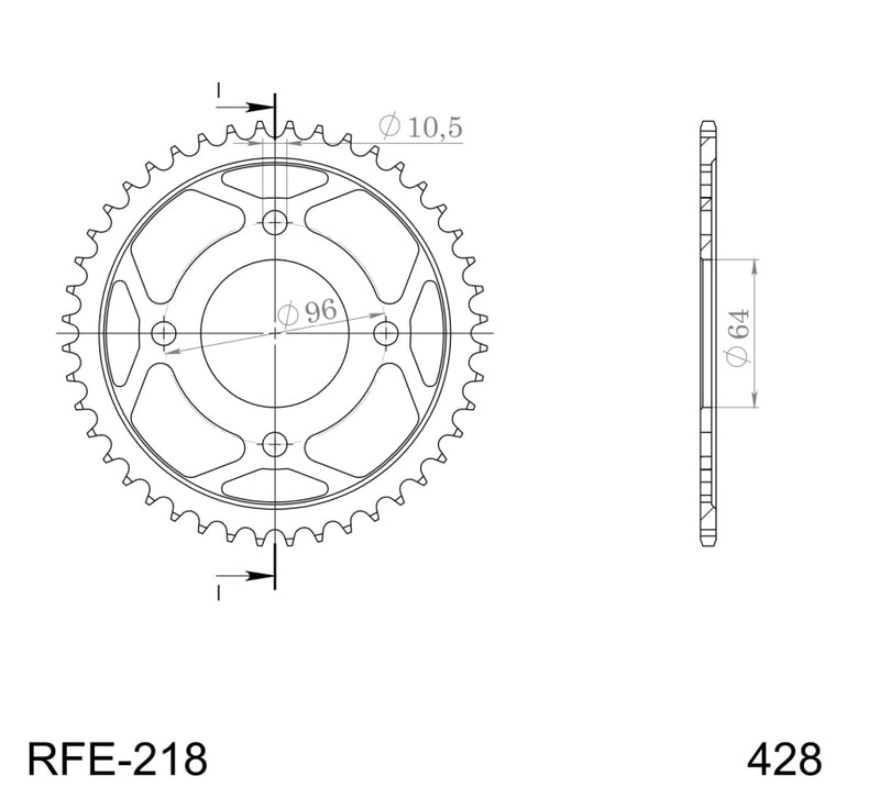 CORONA SUPERSPROX ACERO HONDA 428 X 44  - RFE218X44BLK