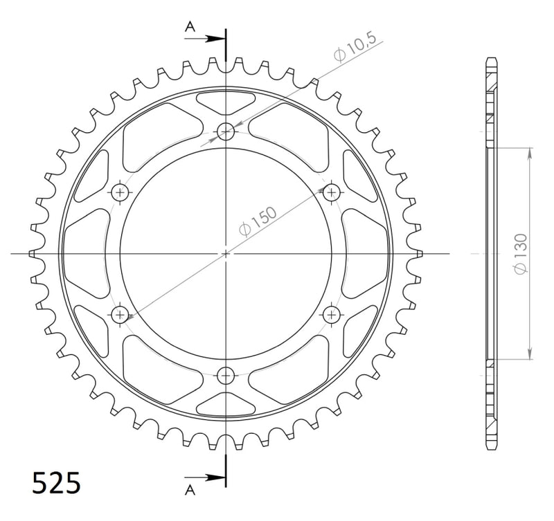 CORONA SUPERSPROX ACERO YAMAHA 525 X 46  - RFE300X46BLK