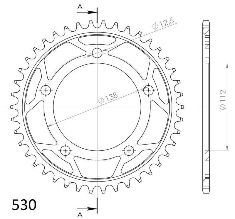 CORONA SUPERSPROX ACERO HONDA 530 X 42  - RFE302X42BLK