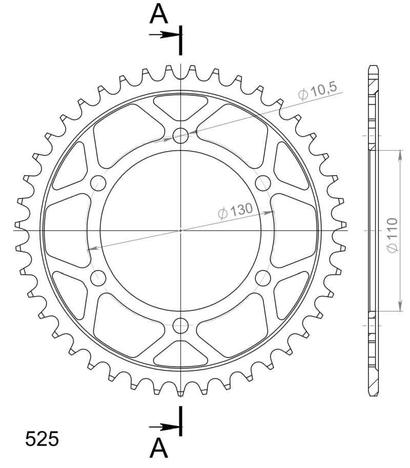 CORONA SUPERSPROX ACERO SUZUKI 525 X 43  - RFE480X43BLK