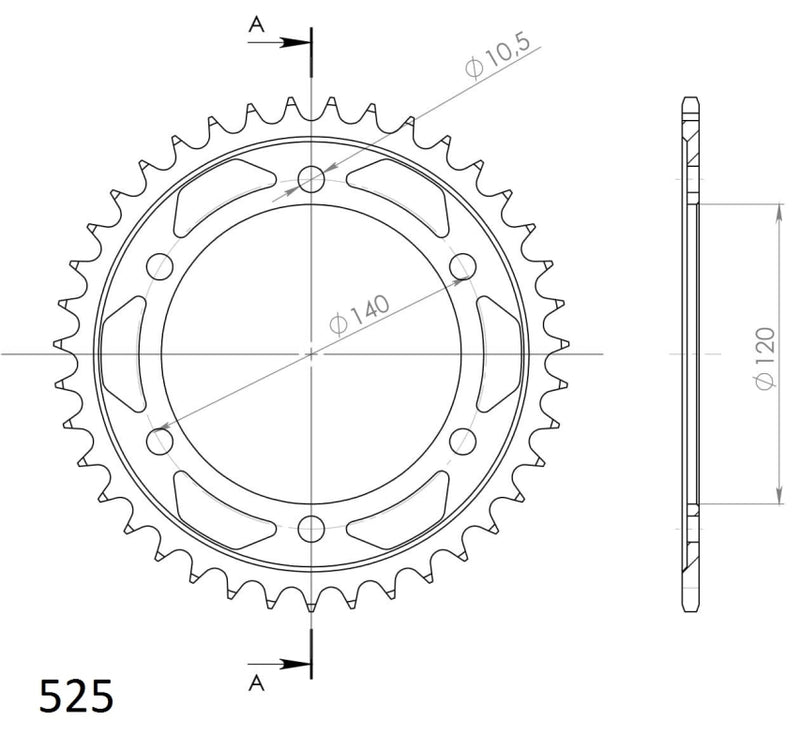 CORONA SUPERSPROX ACERO KAWASAKI 525 X 39  - RFE498X39BLK