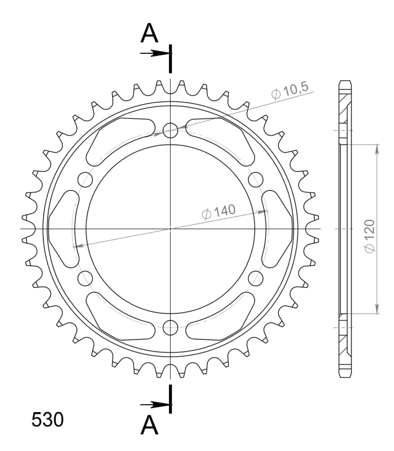 CORONA SUPERSPROX ACERO KAWASAKI - SUZUKI 530 X 40  - RFE499X40BLK