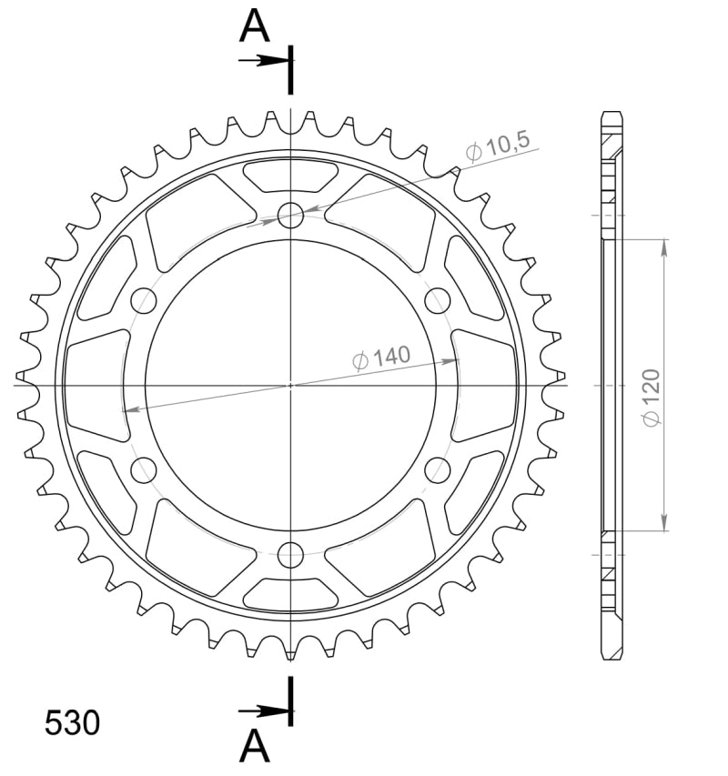 CORONA SUPERSPROX ACERO KAWASAKI - SUZUKI 530 X 43  - RFE499X43BLK