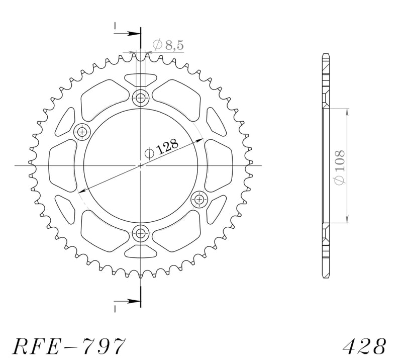 CORONA SUPERSPROX ACERO SUZUKI 428 X 51  - RFE797X51BLK