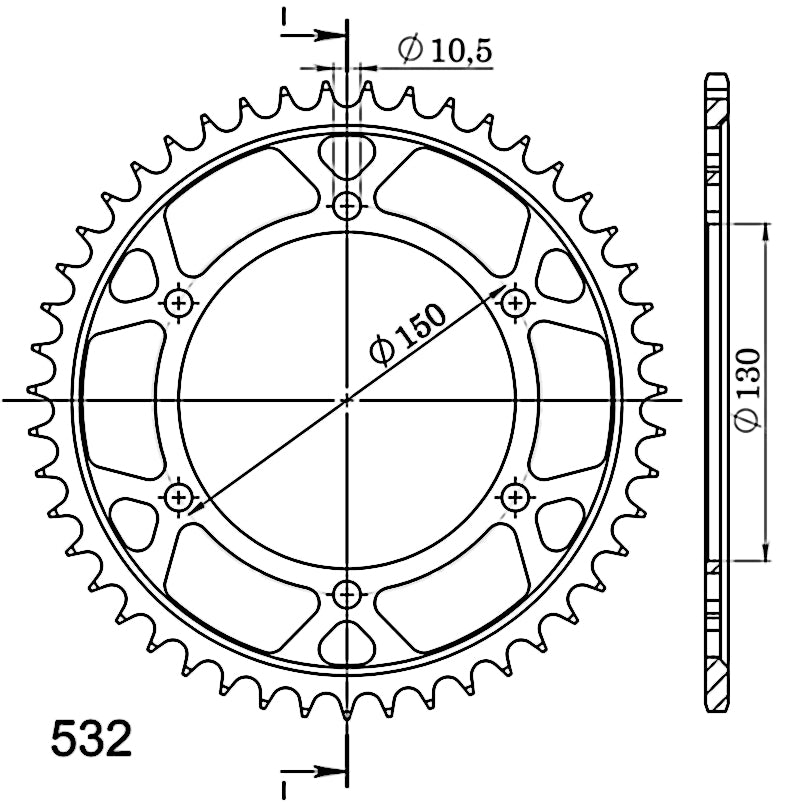 CORONA SUPERSPROX ACERO YAMAHA 532 X 47  - RFE866X47BLK